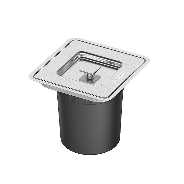 Lixeira de Embutir Clean Square em Aço Inox com Balde Plástico 5L - TRAMONTINA