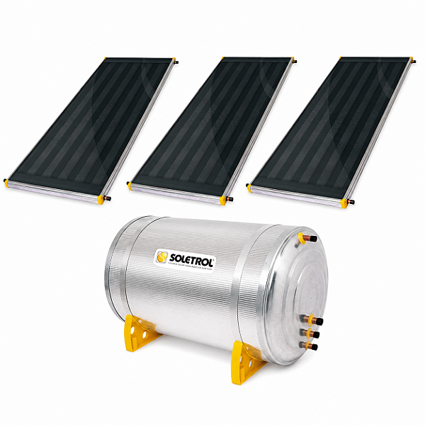Aquecedor Solar 600L com 3 Coletores de 2m² SOLETROL