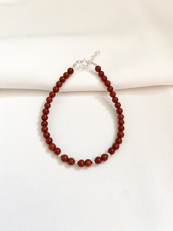 Pulseira Fio Liso Jaspe Prata 925
