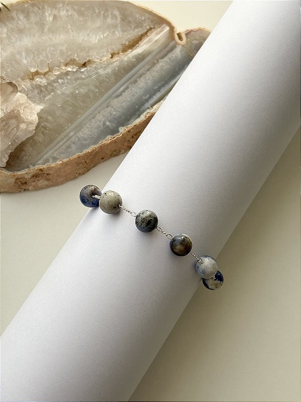 Pulseira Sodalita Corrente Prata 925