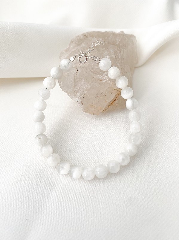 Pulseira Fio Liso Selenita Prata 925