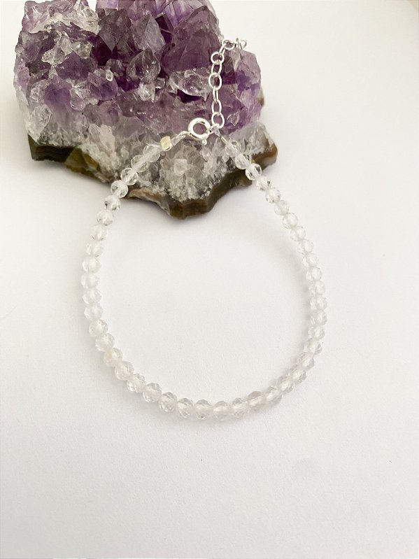 Pulseira Fio Topázio Branco Prata 925