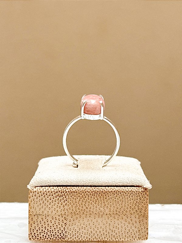 Anel Ajustável Rodocrosita Prata 950