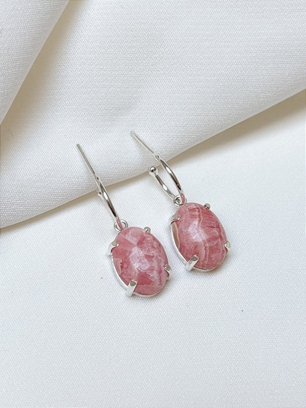 Brinco Argola Rodocrosita Prata 950