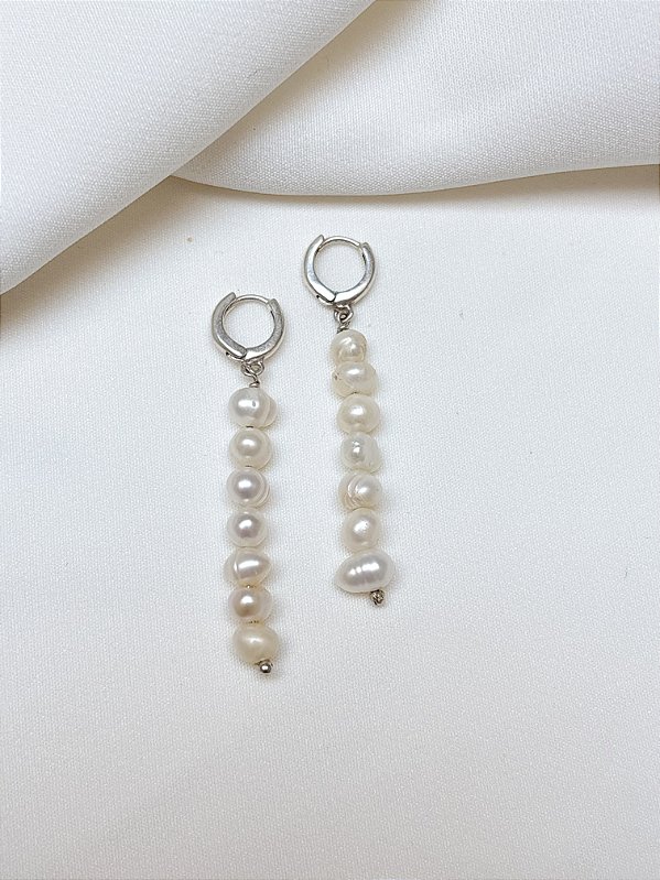 Brinco Pérola Batata Prata 925