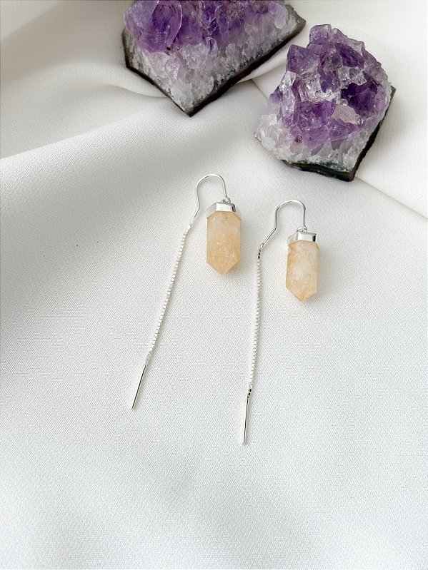 Brinco Aline Citrino Prata 950