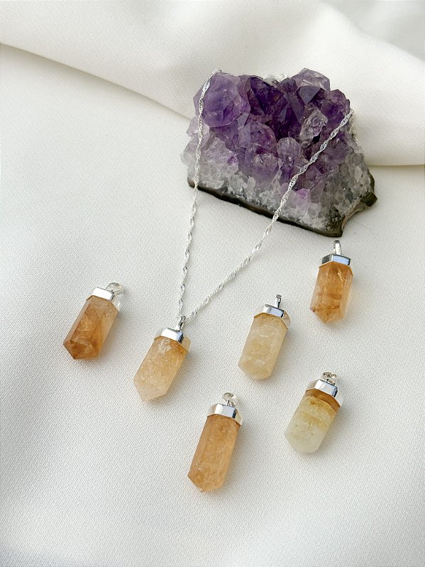 Pingente Citrino Prata 950