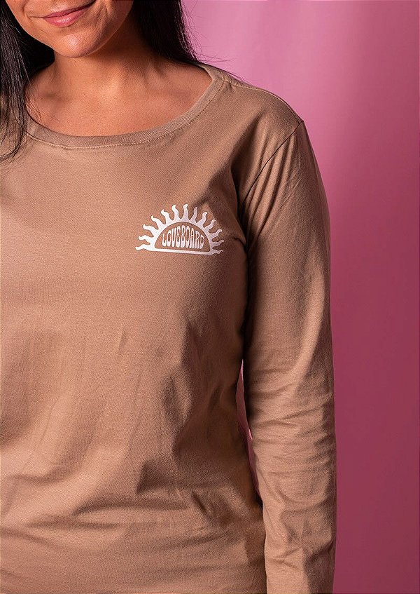 Blusa manga longa areia Essencial