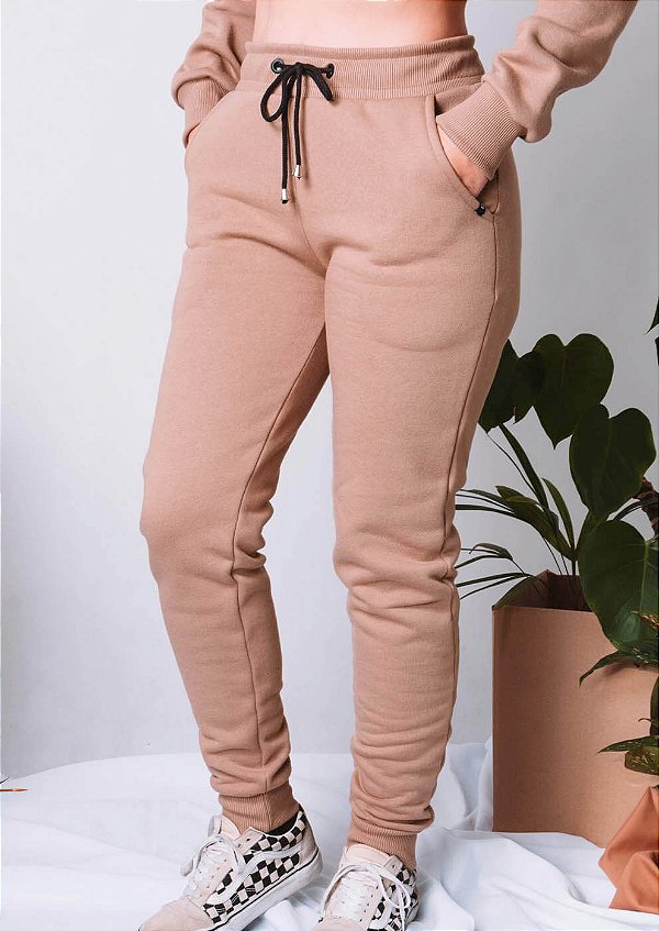 Calça moletom peluciado areia Loveboard