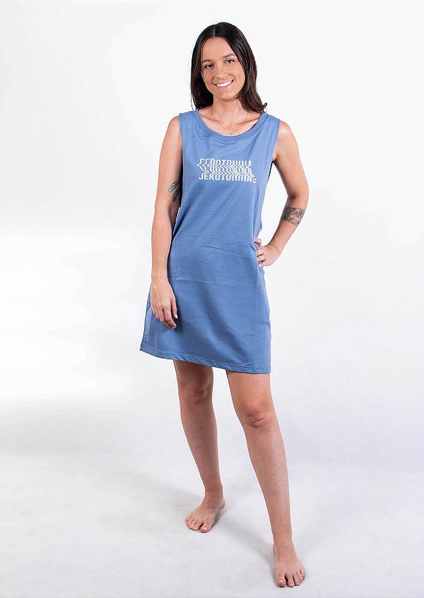Vestido regatão azul serotonina