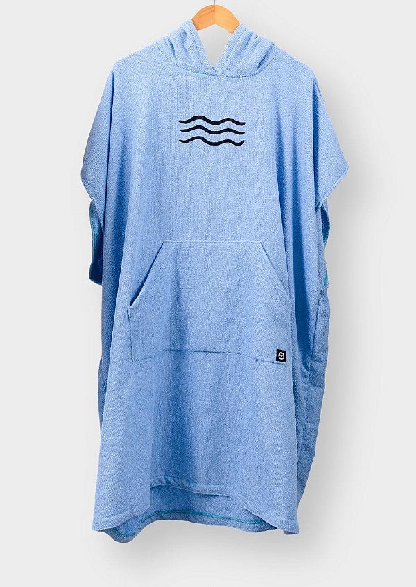 Poncho atoalhado de surf Ondinhas Azul Claro