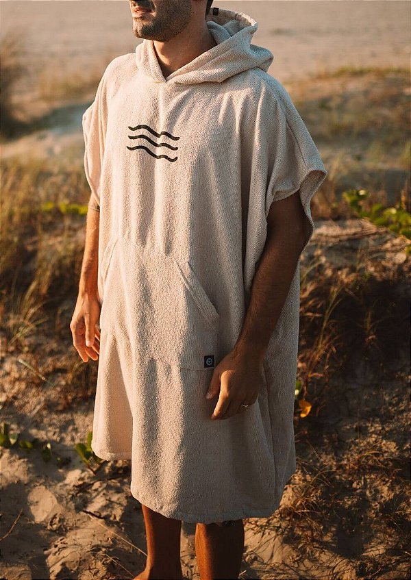 Poncho atoalhado de surf Ondinhas Bege