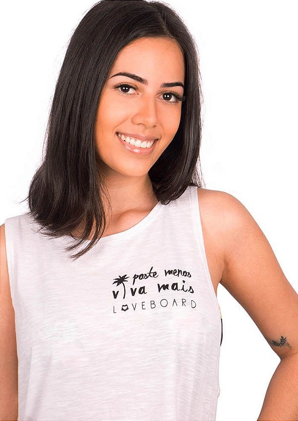Regata cropped branca viva mais