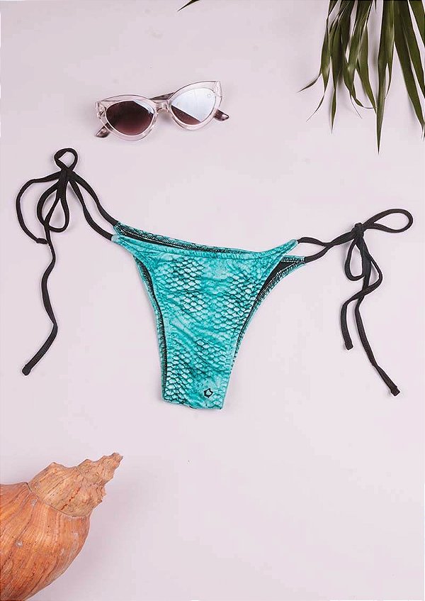 Calcinha cortininha tainha azul piscina