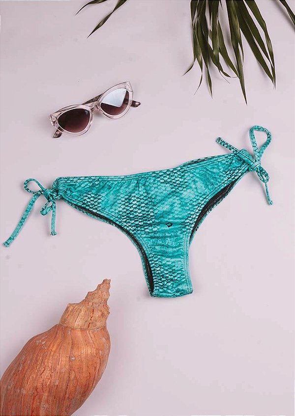 Calcinha lacinho tainha azul piscina