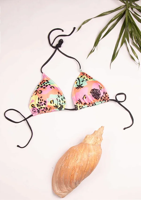 Top cortininha estampado ilha