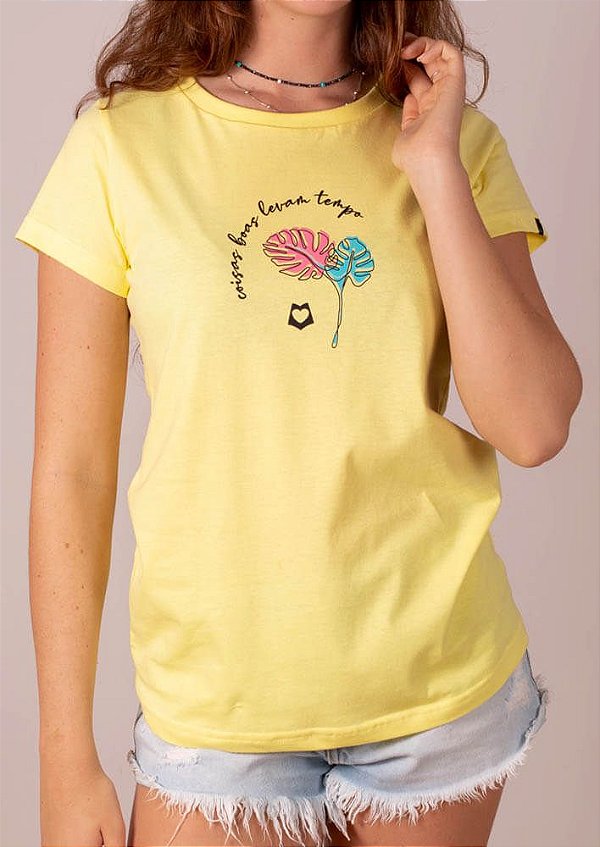 Babylook amarela coisas boas levam tempo