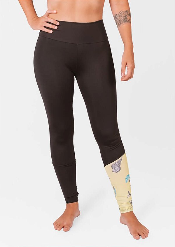 Legging recorte floral amarelo Maldivas