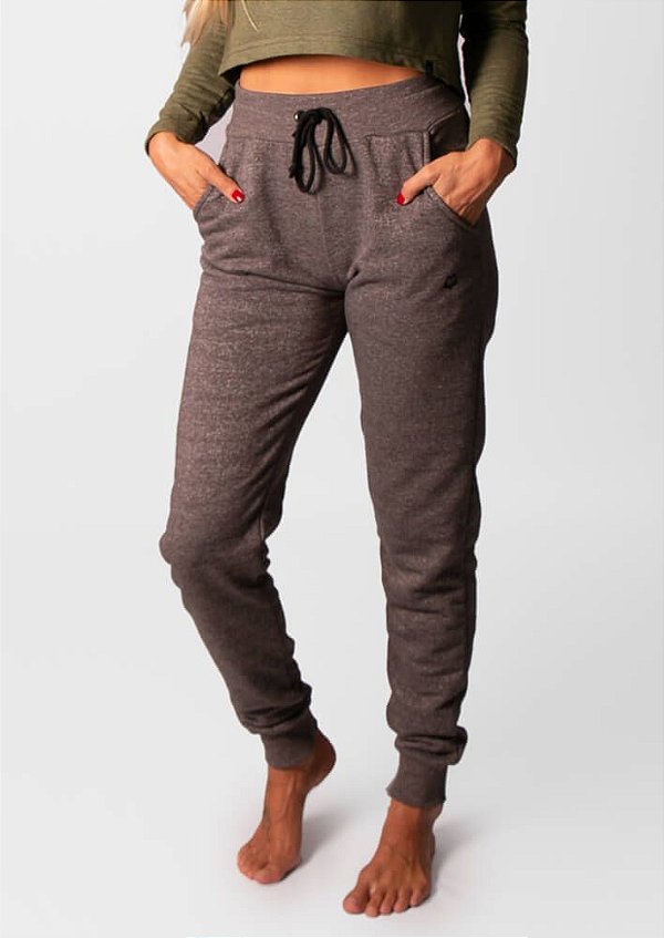 Calça moletom careca cinza mescla