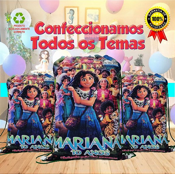 Mochilinhas Ecológica Personalizadas 20x30cm confeccionamos todos os temas