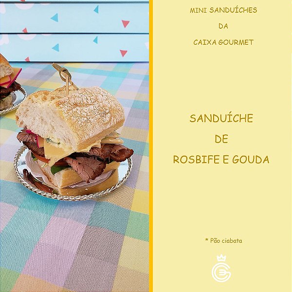 Mini Sanduíche - Rosbife e Gouda (15 unidades)