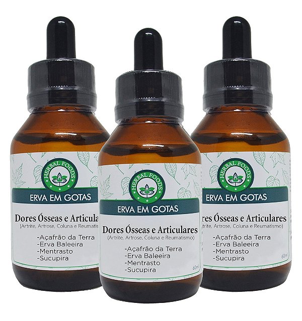 3 Extratos Compostos Dores Ósseas e Articulares - 60ml