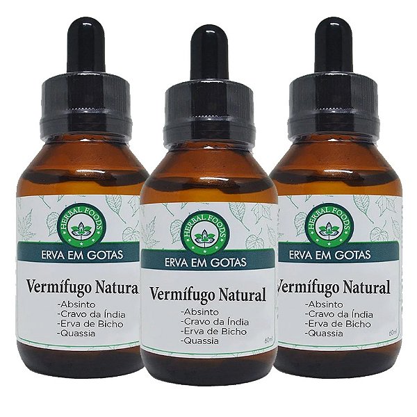 3 Extratos Compostos Vermifugo Natural - 60ml