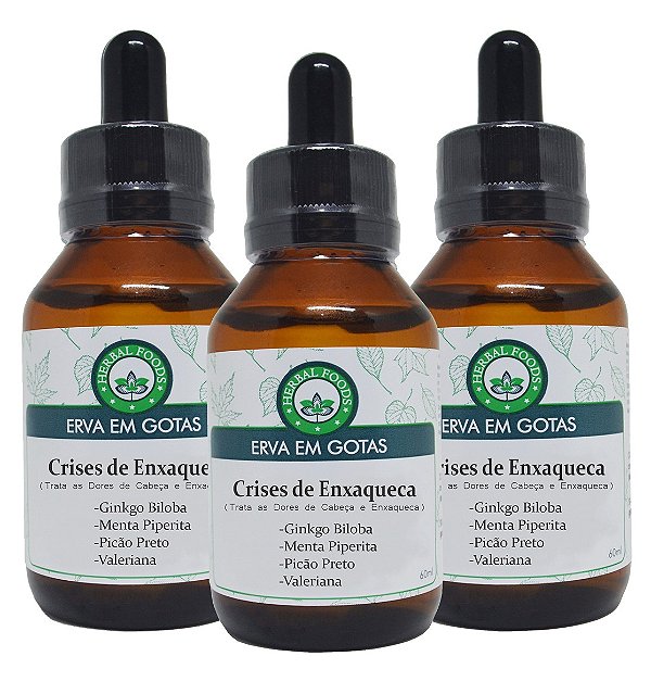 3 Extratos Compostos Crises de Enxaqueca - 60ml