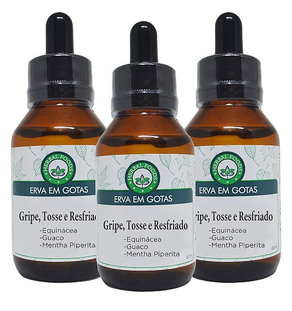 3 Extratos Compostos Gripe, Tosse e Resfriado - 60ml