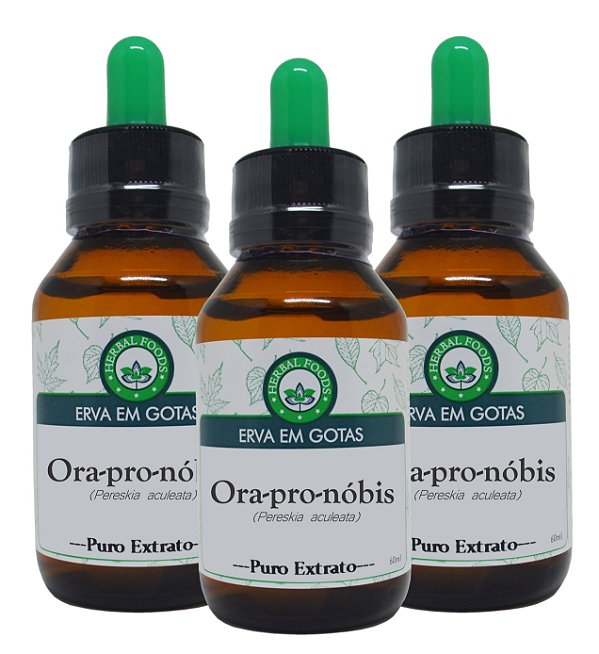 3 Extratos  de Ora-pro-nóbis - 60ml