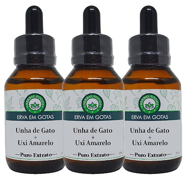 3 Extratos Unha de Gato + Uxi Amarelo - 60ml