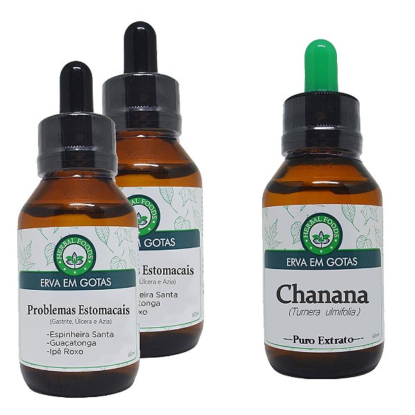 PROTOCOLO 2 Extratos Compostos Problemas Estomacais +  Extrato de Chanana -  60ml