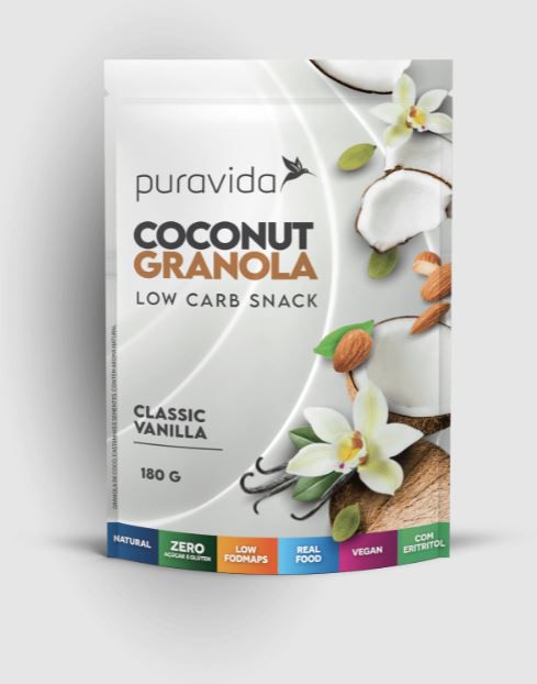 Coconut Granola Classic Vanilla 180g - PURAVIDA