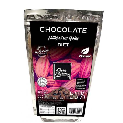 Gotas de Chocolate Diet 50% Cacau 500 g - OURO MORENO