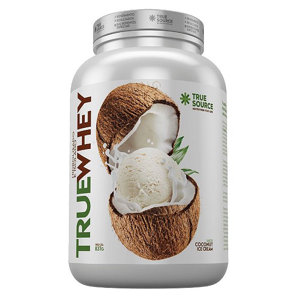 Whey Protein S/ Coconut Ice Cream Isolado 837G - True Whey