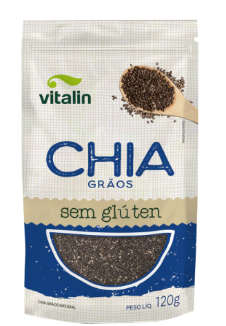 Chia em Grãos Orgânica 120g - Vitalin
