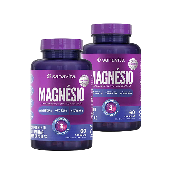 KIT 2 Magnésio Tri Complex 60 caps - Sanavita