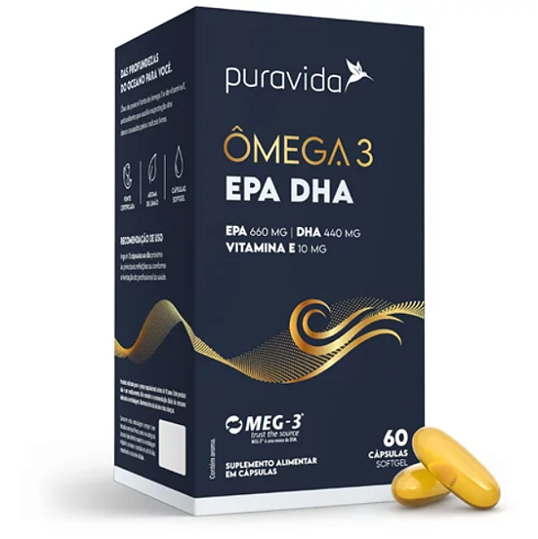 Ômega 3 EPA DHA 60caps - Puravida