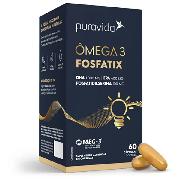 Ômega 3 Fosfatix 60caps - Puravida