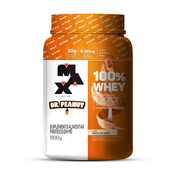 100% Whey Dr Peanut Doce de Leite 900g - MAX TITANIUM