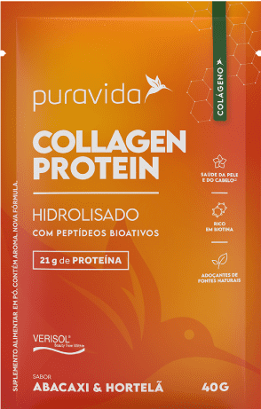 Collagen Protein Abacaxi E Hortela Sache 40g - Puravida