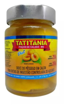 Doce De Pessego Em Calda Diet 350g - Tatitania