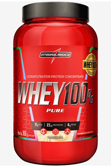 Whey 100% Pure Baunilha 900g - Integral Medica