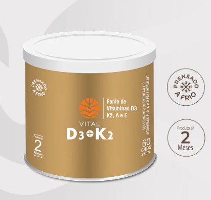 Vit D3 + K2 60 Caps - Vital Atman