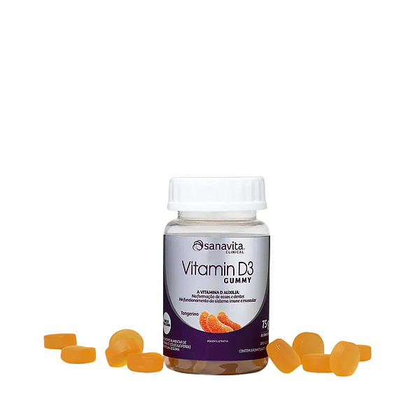 Vitamin D3 Gummy Tangerina 30 Caps - Sanavita