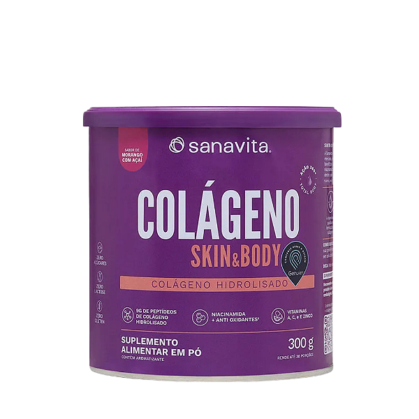 Colageno S/morango E Acai 300g - Sanavita