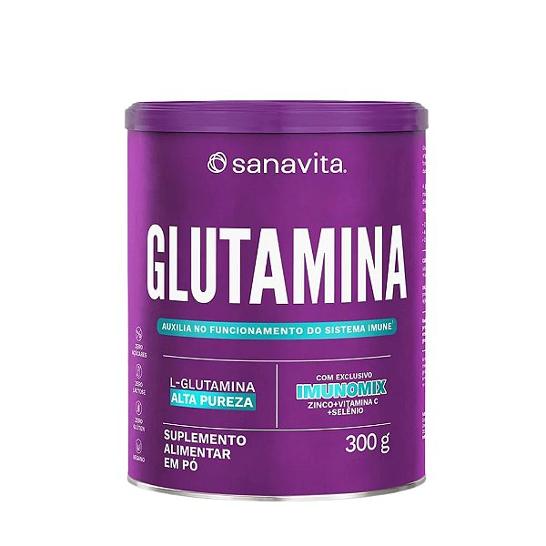 Glutamina - Lata 300g - Sanavita