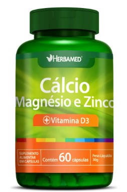 Calcio Magnesio Zinco Vit D3 60cps 600mg - Herbame