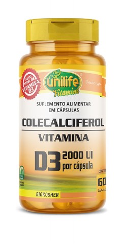 Vitamina D3 2000ui 60 Caps - Unilife