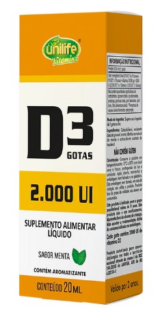 Vitamina D3 2.000 Ui Menta 20ml - Unilife